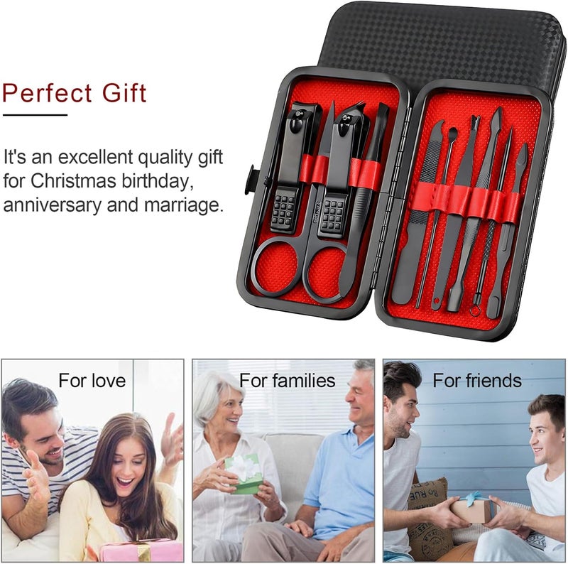 FIXBODY Nail Clippers Set, 10 PCS Professional Manicure Set and Pedicure Kit with Travel Case,Stocking Stuffers, Christmas Gift for Men and Women - Image 3